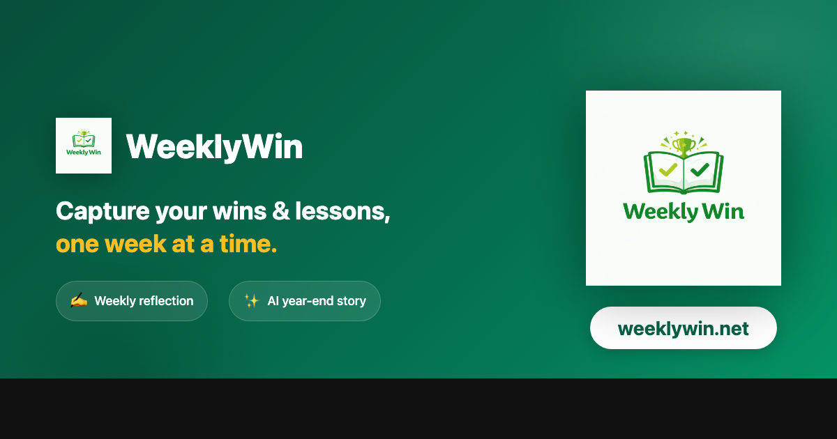 WeeklyWin - Your Weekly Positivity Journal